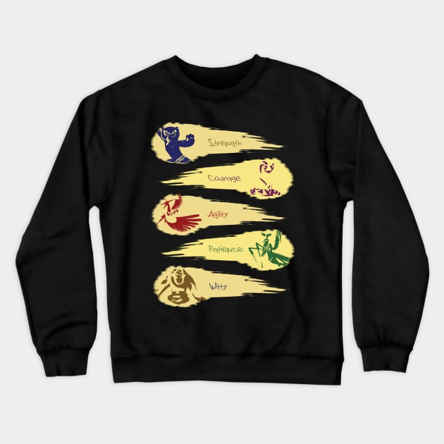 Furious 5 Kung Fu Panda Crewneck Sweatshirt by Venk